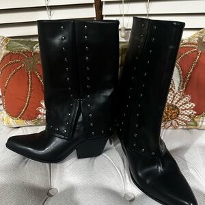 Sincerely Jules Black Studded Heeled Boots
